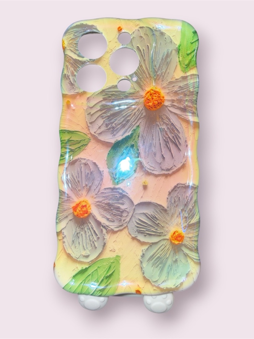 Floral Pastel Phone Case with Daisy Design - Yellow Green